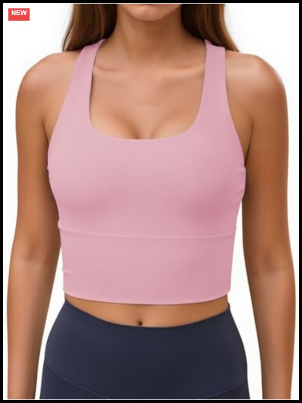 Ribbed Racerback Tank Top with Built in Bra Sleeveless Slim Fit Workout Yoga